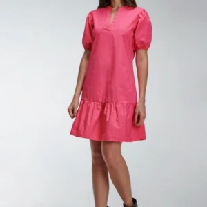 Vestido cuello en V elástico